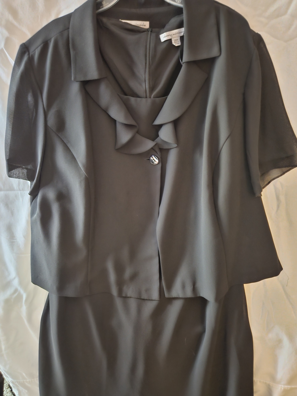 Danny & Nicole Black Dress with Classic Collar